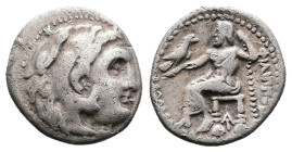 Macedon, kings. Philip III Arridaios, 323-317 BC. AR Drachm (Silver, 17.6 mm, 4.15 g.). Magnesia ad Maeandrum mint, 323-319 BC. Head of Heracles to ri...