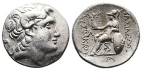 Thrace, kings. Lysimachos, 305-281 BC. AR Tetradrachm (Silver, 28.3 mm, 16.73 g.). Uncertain mint, possibly Perinthos, ca. 283-282 BC. Diademed head o...