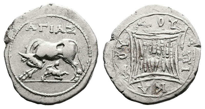 Illyria. Apollonia, circa 229-100 BC. AR Drachm (Silver, 19 mm, 3.11 g.). ΑΓΙΑΣ ...