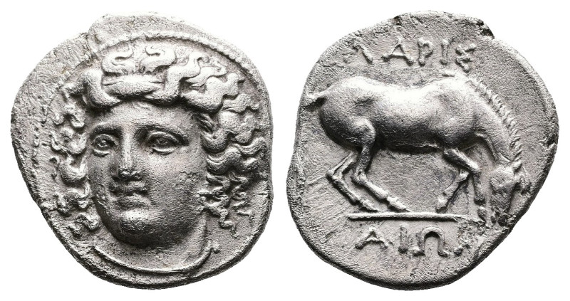 Thessaly. Larissa, circa 356-342 BC. AR Drachm (Silver, 18.5 mm, 5.78 g.). Head ...