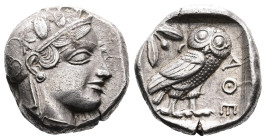 Attika. Athens, circa 470-454 BC. AR Tetradrachm (Silver, 23 mm, 17.20 g.). Helmeted head of Athena to right, with frontal eye. Rev. AΘE, owl standing...