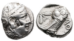 Attika. Athens, circa 470-454 BC. AR Tetradrachm (Silver, 20.4 mm, 16.90 g.). Helmeted head of Athena to right, with frontal eye. Rev. AΘE, owl standi...