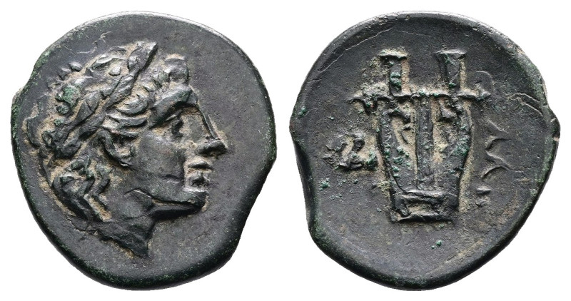 Mysia. Lampsakos, circa 4th – 3rd century BC. AE (Bronze, 19.5 mm, 4.28 g.). Lau...