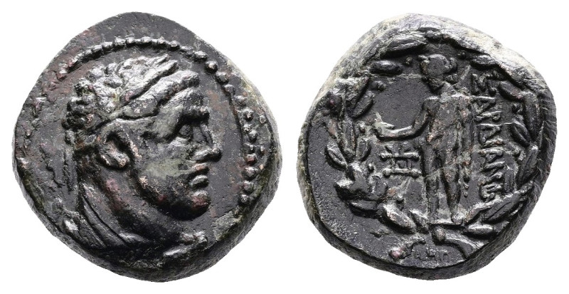 Lydia. Sardes, circa 2nd – 1st Century BC. AE (Bronze, 16.9 mm, 6.11 g.) Laureat...