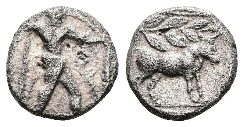 Cilicia, Uncertain. Circa 450-400 BC. 1/3 Stater (Silver, 13,4 mm, 3.25 g.). Nud...