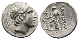 Seleukid. Antiochos III ‘the Great’, 223-187 BC. AR Drachm (Silver, 18.6 mm, 4.15 g.). Antioch on the Orontes mint, ca. 204-197 BC. Diademed head of A...