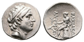 Seleukid. Antiochos III ‘the Great’, 223-187 BC. AR Drachm (Silver, 18.5 mm, 4.18 g.). Antioch on the Orontes mint, ca. 204-197 BC. Diademed head of A...