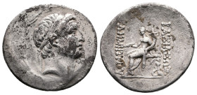 Seleukid. Demetrios I Soter, 162-150 BC. AR Tetradrachm (Silver, 32.5 mm, 16.69 g.). Antioch on the Orontes mint, ca. 162-155/4 BC. Diademed head of D...