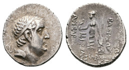 Kappadokia, kings. Ariobarzanes I Philoromaios, 95-63/2 BC. AR Drachm (Silver, 17.6 mm, 4.15 g.). Mint A - Eusebeia under Mount Argaios mint, dated re...