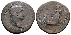 Thrace. Philippopolis. Domitian AD 81-96. Struck 88-89. AE (Bronze, 35.1 mm, 19.19 g.). IMP CAES DOMIT AVG GERM - COS XIIII CENS PER P P, laureate hea...