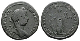 Thrace. Philippopolis. Elagabalus, AD 218-222. AE (Bronze, 29.1 mm, 15.74 g.). AVT K M AVPH ANTΩNEINOC, laureate bust of Elagabalus to right. Rev. MHT...