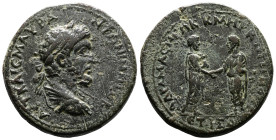 Marcus Aurelius, AD 161-162. Amasia, Pontus. Bronze Hexassarion (34 mm, 25.91 g.). Dated local year 164. AYT KAIC M AYΡ ANTΩNINΩ CEB, laureate, draped...
