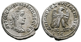 Philip I, AD 247. Antioch. Silver Tetradrachm (26 mm, 10.99 g.). AYTOK K M IOYΛI ΦΙΛΙΠΠOC CEB, laureate, draped and cuirassed bust of Philip I to righ...