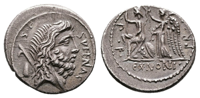 M. Nonius Sufenas. 59 BC. Rome. Silver Denarius (19 mm, 4.01 g.). S C SVFENAS, h...
