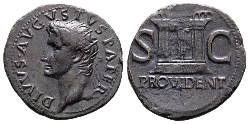 Augustus, Posthumous issue struck under Tiberius. AD 31-37. Lyons. Bronze As (29...