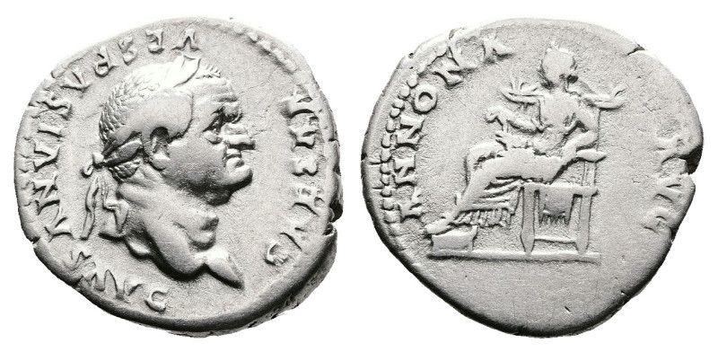 Vespasian, AD 77-78. Rome. Silver Denarius. (18 mm, 3.39 g.). CAESAR VESPASIANVS...