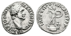 Domitian, AD 92. Rome. Silver Denarius (19 mm, 3.21 g.). IMP CAES DOMIT AVG GERM PM TRP XII, laureate head of Domitian to right. Rev. IMP XXII COS XVI...