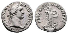 Domitian, AD 90. Rome. Silver Denarius. (18 mm, 3.01 g.). IMP CAES DOMIT AVG GERM PM TRP VIIII, laureate head of Domitian to right. Rev. IMP XXI COS X...