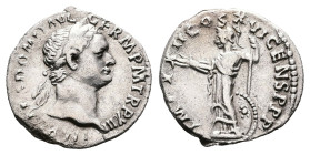 Domitian, AD 93. Rome. Silver Denarius. IMP CAES DOMIT AVG GERM PM TRP XIII, laureate head of Domitian to right. Rev. IMP XXII COS XVI CENS P PP, Mine...