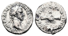 Nerva, AD 96-98. Rome. Silver Plated Denarius (18 mm. 2.63 g.). IMP NERVA CAES AVG P M TR P COS III P P, laureate head of Nerva to right. Rev. CONCORD...