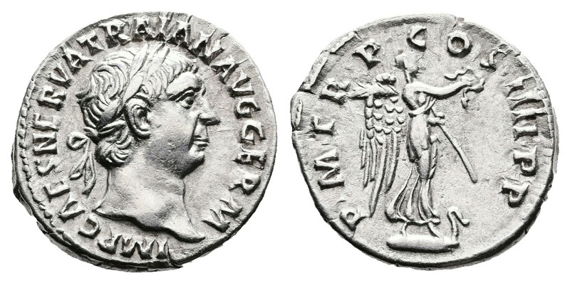 Trajan, AD 102-103. Rome. Silver Denarius. (29 mm. 3.36 g.). IMP CAES NERVA TRAI...