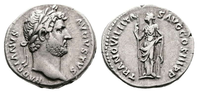Hadrian, AD 129-130. Rome. Silver Denarius.(18 mm, 3.41 g.) HADRIANVS AVGVSTVS, ...