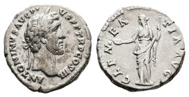 Antoninus Pius, AD 138-161. Rome. Silver Denarius. (17 mm, 3.76 g.). ANTONINVS AVG PIVS P P TR P COS III, laureate head of Antoninus Pius to right. Re...