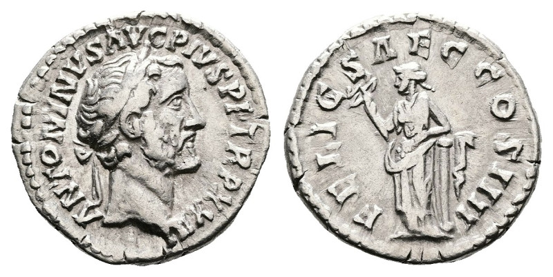 Antoninus Pius, AD 159-160. Rome. Silver Denarius (17 mm, 3.25 g.). ANTONINVS AV...