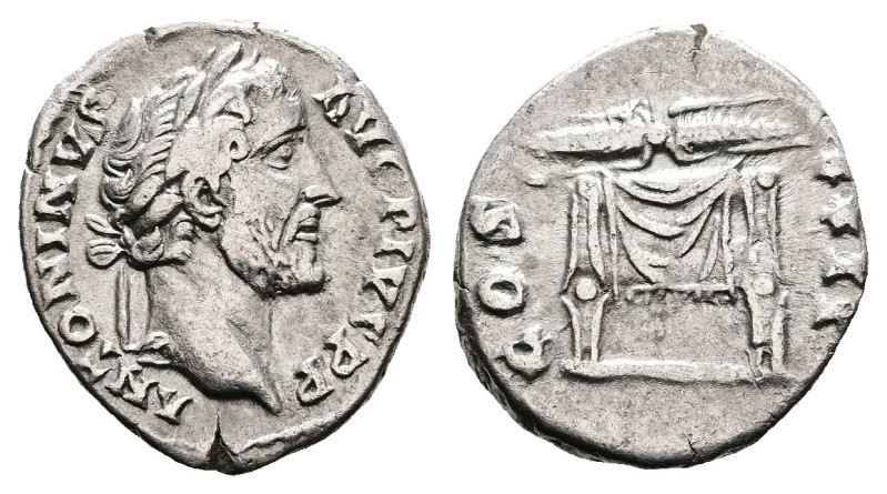 Antoninus Pius, AD 148-149. Rome. Silver Denarius (18 mm, 2.68 g.). ANTONINVS AV...