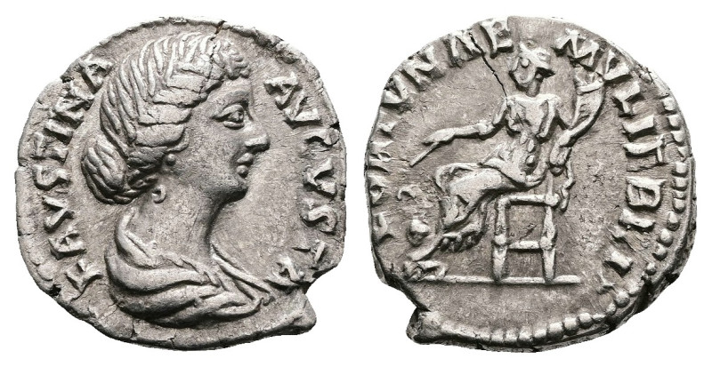 Faustina II, Before AD 175-176. Rome. Silver Denarius (18 mm, 3.14 g.). FAVSTINA...