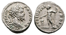 Septimius Severus, AD 200-201. Rome. Silver Denarius (18 mm, 2.65 g.). SEVERVS AVG PART MAX, laureate head of Septimius Severus to right. Rev. RESTITV...