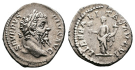 Septimius Severus, AD 208. Rome. Silver Denarius (19.5 mm, 2.81 g.). SEVERVS PIVS AVG, laureate head of Septimius Severus to right. Rev. LIBERALITAS A...