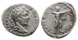 Septimius Severus, AD 199. Rome. Silver Denarius (18 mm, 3.49 g.). L SEPT SEV AVG IMP XI PART MAX, laureate head of Septimius Severus to right. Rev. I...