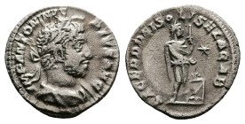 Elagabalus, AD 218-222. Rome. Silver Denarius (18 mm, 2.28 g.). IMP ANTONINVS PIVS AVG, laureate, draped and horned bust of Elagabalus to right. Rev. ...