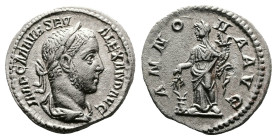 Severus Alexander, AD 222-228. Rome. Silver Denarius (20 mm, 3.65 g.). IMP C M AVR SEV ALEXAND AVG, laureate, draped bust of Severus Alexander to righ...
