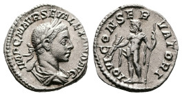 Severus Alexander, AD 233-235. Rome. Silver Denarius (19 mm ,2.51 g.). IMP C M AVR SEV ALEXAND AVG, laureate, draped bust of Severus Alexander to righ...