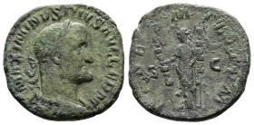 Maximinus I, AD 236-238. Rome. Bronze Sestertius (30 mm, 20.81 g.). MAXIMINVS PIVS AVG GERM, laureate, draped and cuirassed bust of Maximinus I to rig...