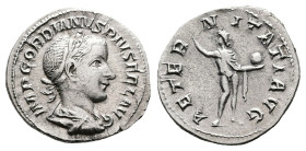 Gordian III, AD 241-243. Rome. Silver Denarius.( 20 mm, 2.67 g.). IMP GORDIANVS PIVS FEL AVG, laureate, draped and cuirassed bust of Gordian III to ri...