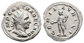Trajan Decius, AD 250-251. Milan. Silver Antoninianus. (23 mm, 3.88 g.). IMP CAE TRA DEC AVG, radiate, cuirassed bust of Trajan Decius to right, seen ...