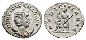 Herennia Etruscilla, AD 250. Rome. Silver Antoninianus. (22 mm, 3.11 g.). HER ETRVSCILLA AVG, diademed and draped bust of Herennia Etruscilla to right...