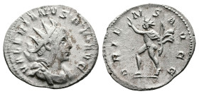 Valerian I, AD 254. Joint Reign. Cologne ("Lyons"). Silver Antoninianus. (22 mm, 3.20 g.). VALERIANVS P F AVG, radiate, draped and cuirassed bust of V...