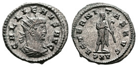 Gallienus, AD 267. Sole Reign. Antioch. Silvered Billon Antoninianus. (21 mm ,4.01 g.). GALLIENVS AVG, radiate, draped and cuirassed bust of Gallienus...