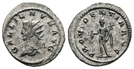 Gallienus, AD 265. Sole Reign. Antioch. Silvered Billon Antoninianus. (23 mm, 3.23 g.). GALLIENVS AVG, radiate head of Gallienus to left. Rev. PROVIDE...