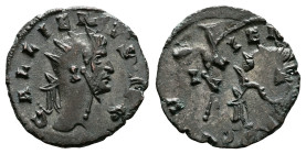 Gallienus, AD 266-268. Sole Reign. Milan ? mint. Bronze Antoninianus. (19 mm, 2.93 g.). GALLIENVS AVG, radiate head of Gallienus to right. Rev. Double...