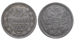 Russian Empire, 20 Kopecks, 1882 year, SPB-NF