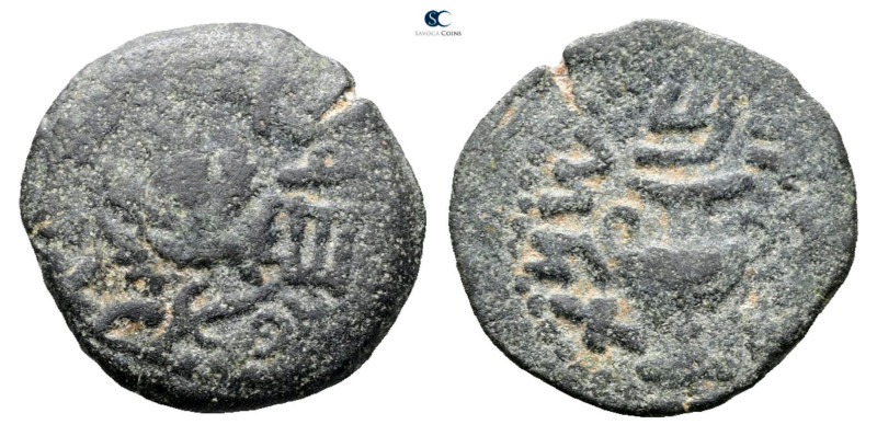 Judaea. Jerusalem. First Jewish War AD 66-70. 
Bronze Æ

18 mm, 2,92 g


...