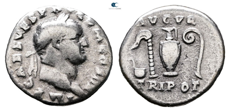 Vespasian AD 69-79. Rome
Denarius AR

19 mm, 3,07 g



Nearly Very Fine