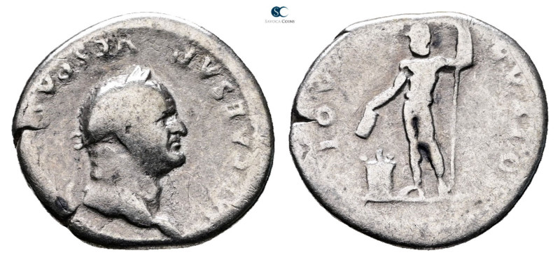 Vespasian AD 69-79. Rome
Denarius AR

19 mm, 3,07 g



Good Fine