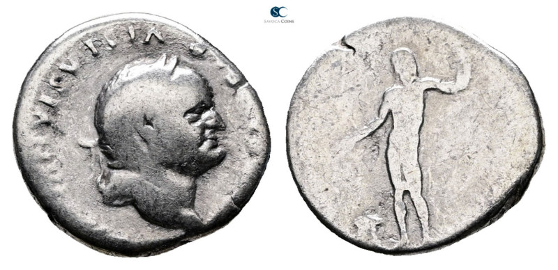 Vespasian AD 69-79. Rome
Denarius AR

18 mm, 3,17 g



Fine