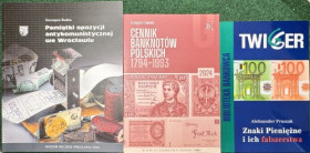 Zestaw 3 sztuk, katalogi i cennik banknotów